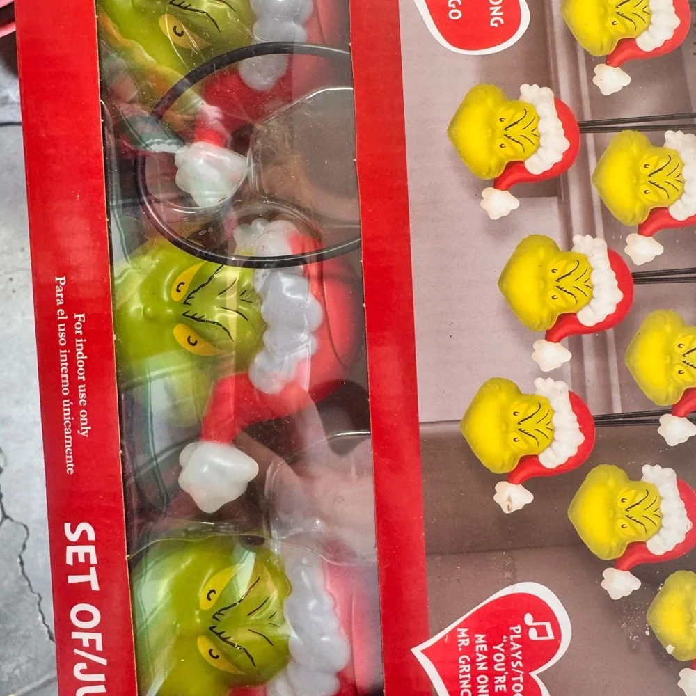Grinch LED String Lights - Festive Red and Yellow